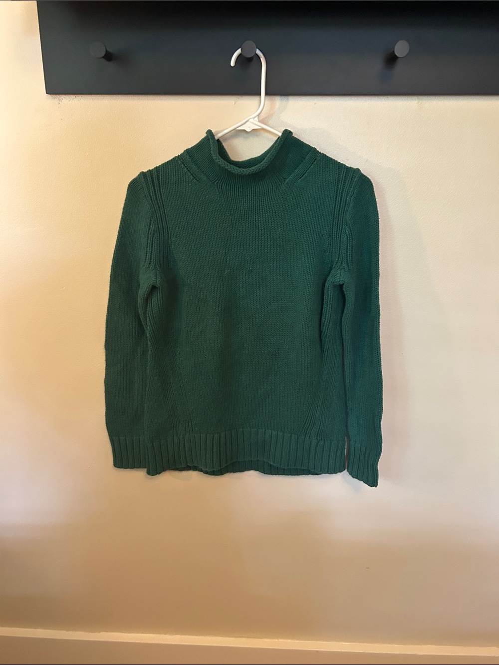 J. Crew Green Cowl Neck Knit Sweater
